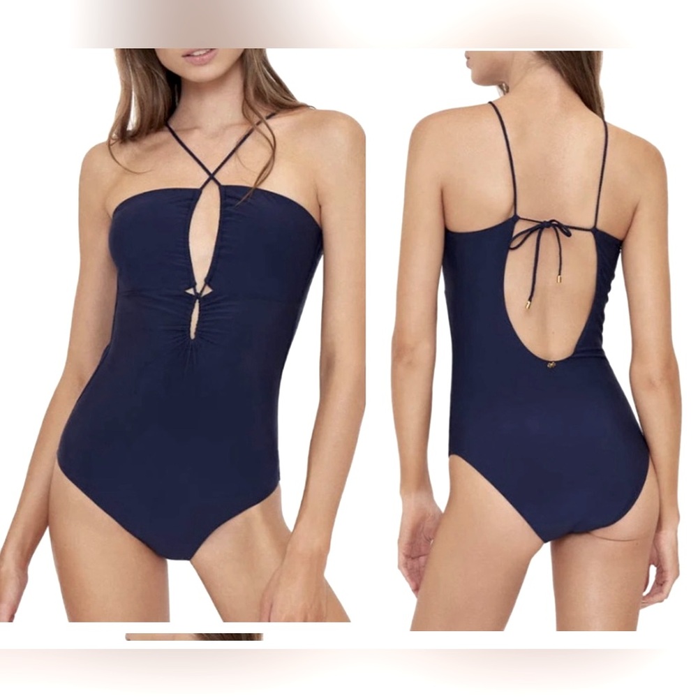 🆕 PQ SWIM KEYHOLE BRAIDED ONE PIECE SWIMSUIT IN NAVY TIDE